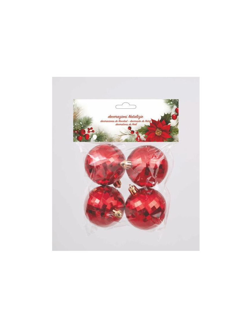 RED MIRROR BALL 60mm 4pcs