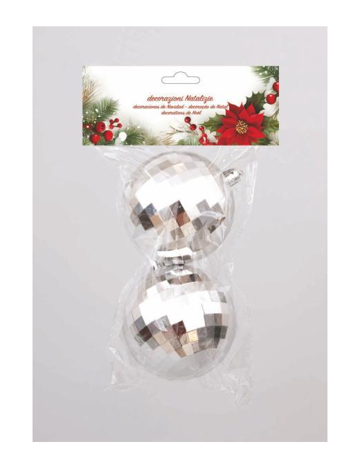 SFERA SPECCHIETTI ARGENTO  80mm 2pz