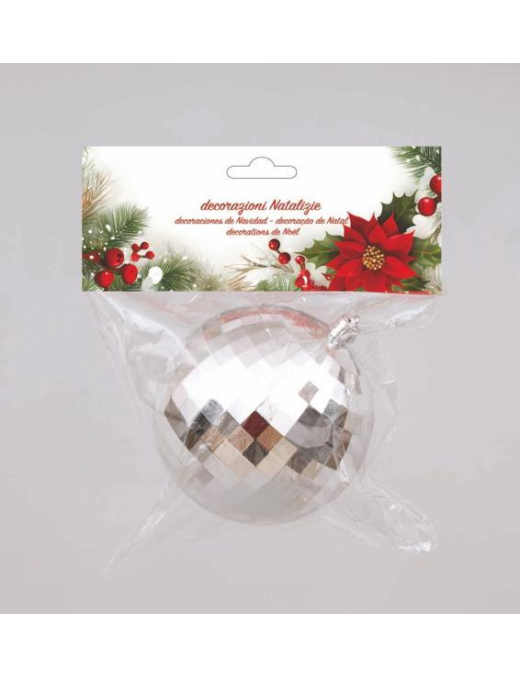 SILVER MIRROR BALL 100mm 1pc