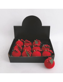 RED VELVET BALL WITH BERRIES 80mm