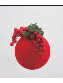 SFERA VELLUTO ROSSO  CON BACCHE 100mm