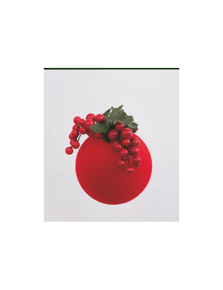 RED VELVET BALL WITH BERRIES 100mm