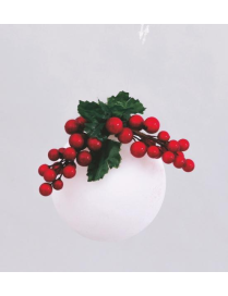 SFERA VELLUTO BIANCO  CON BACCHE 100mm