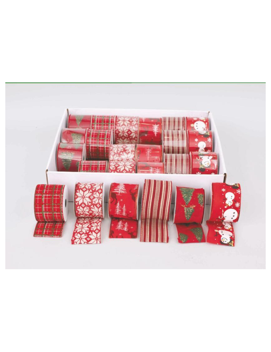ROTOLO NASTRO cm6,3x2,7mt FONDO ROSSO