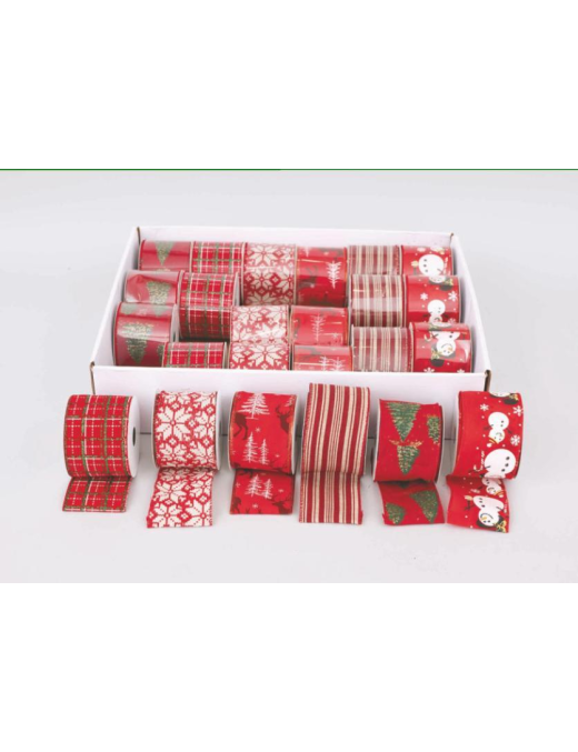 ROTOLO NASTRO cm6,3x2,7mt FONDO ROSSO