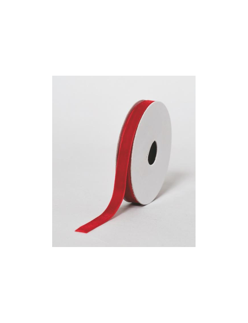 NASTRINO VELLUTO ROSSO mm10x2,7mt