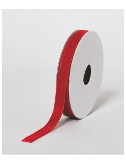 NASTRINO VELLUTO ROSSO mm10x2,7mt