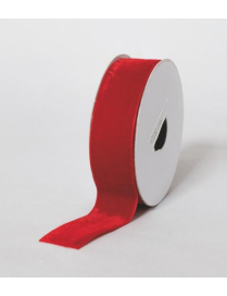 NASTRINO VELLUTO ROSSO mm25x2,7mt