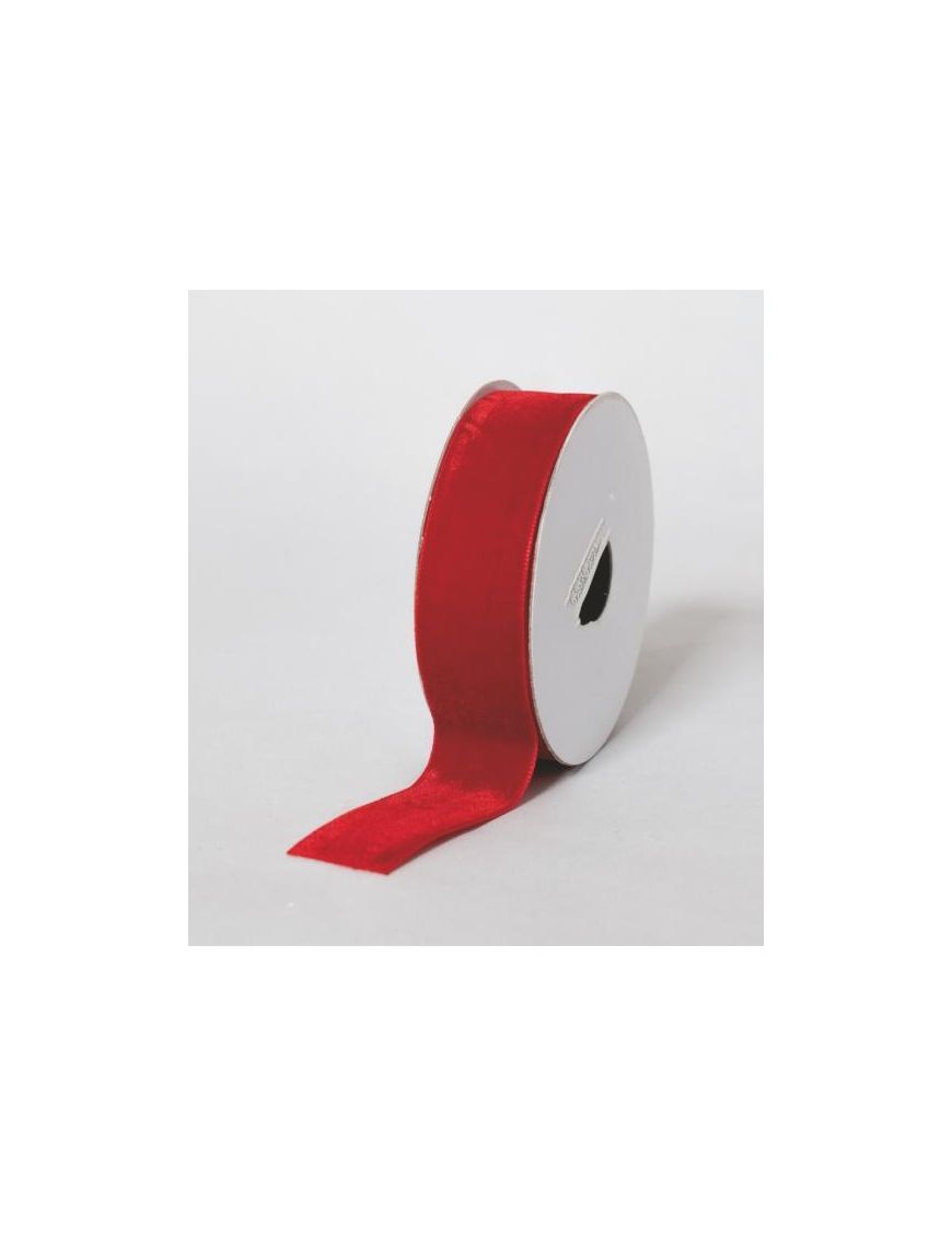 NASTRINO VELLUTO ROSSO mm25x2,7mt
