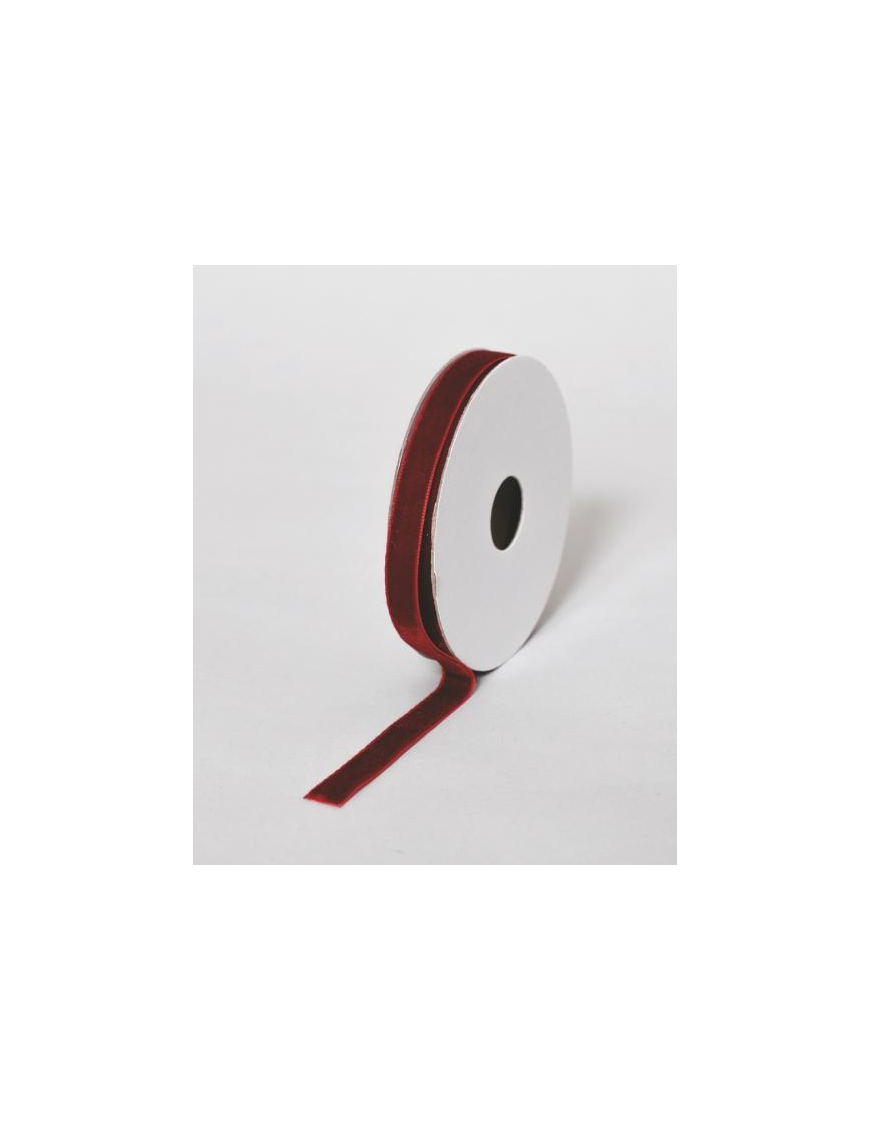 NASTRINO VELLUTO BORDEAUX mm10x2,7mt