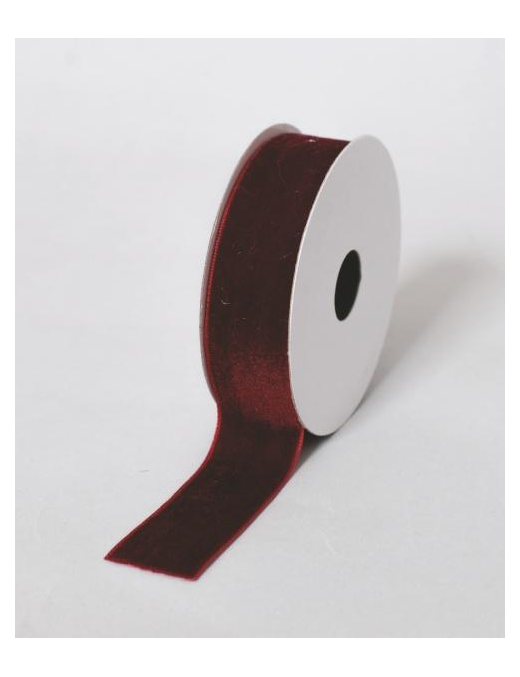 NASTRINO VELLUTO BORDEAUX mm25x2,7mt