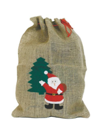 SACCO JUTA CON BABBO  NATALE 70x50cm