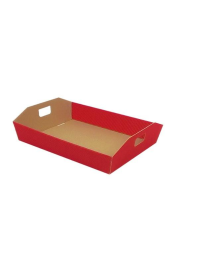 CESTA ONDA CON MANICI COLORE ROSSO  31x24x6cm