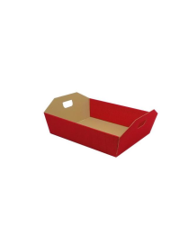 ONDA BASKET WITH HANDLES RED COLOR 34x29x10cm