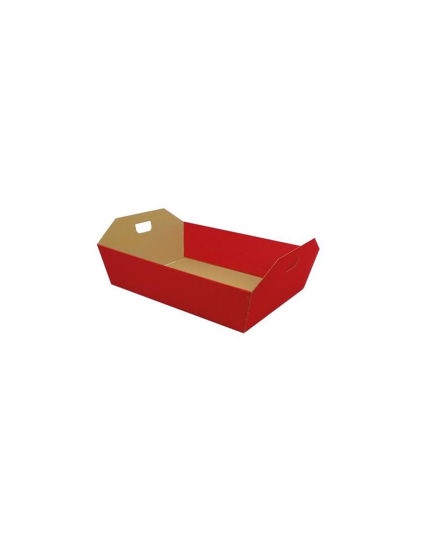 ONDA BASKET WITH HANDLES RED COLOR 43x32x12cm
