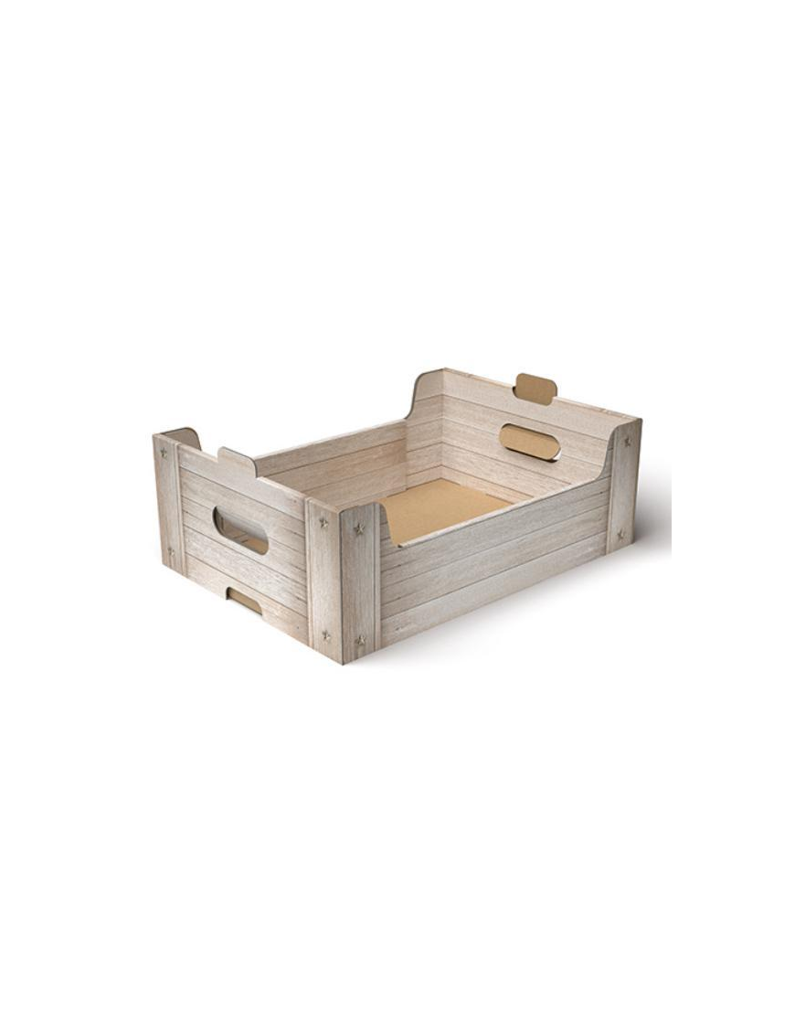 LINEA SHABBY WOOD CESTO VASSOIO 39x30x13cm