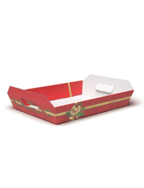 HOLLY JOLLY LINE BASKET TRAY 20x16x10cm