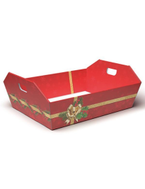 HOLLY JOLLY LINE BASKET TRAY 39x30x13