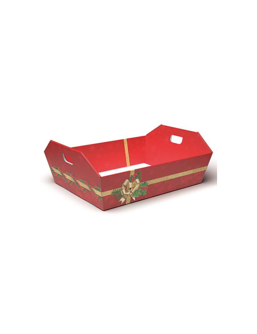 HOLLY JOLLY LINE BASKET TRAY 39x30x13