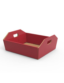 L.RED VELVET CESTA C/MAN 42,5x32x12
