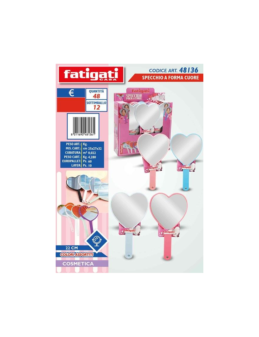 SPECCHIO CUORE 22cm 48136