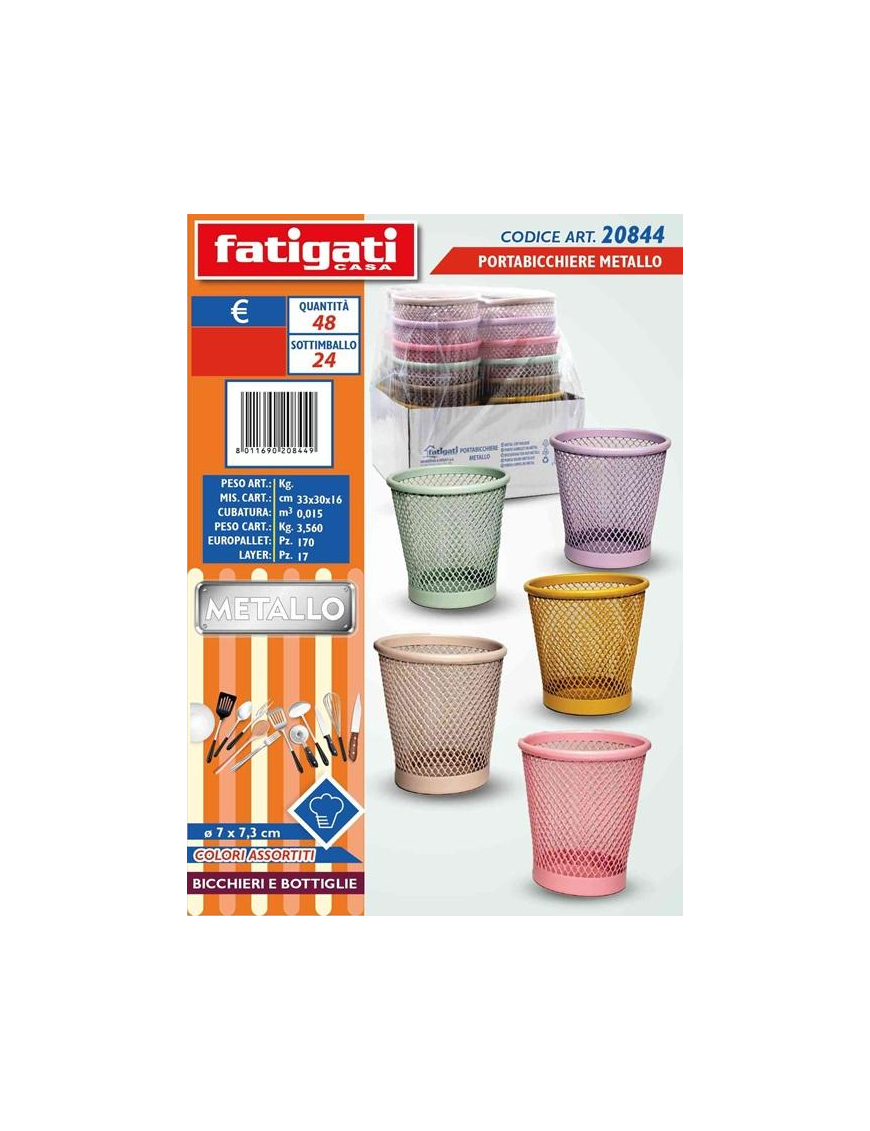 PORTABICCHIERE METALLO 7cm 20844
