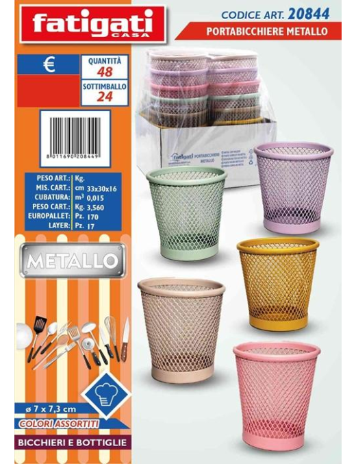 PORTABICCHIERE METALLO 7cm 20844