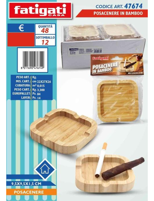 POSACENERE BAMBOO 9,5cm 47674
