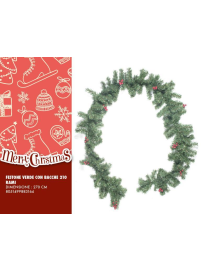 GREEN GARLAND 270 CM WITH BERRIES