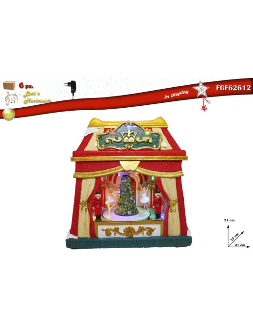 VILLAGGIO C/LUCE+MOVIM+LUCE 21x13x21 $$