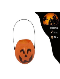ORANGE PLASTIC PUMPKIN 15cm