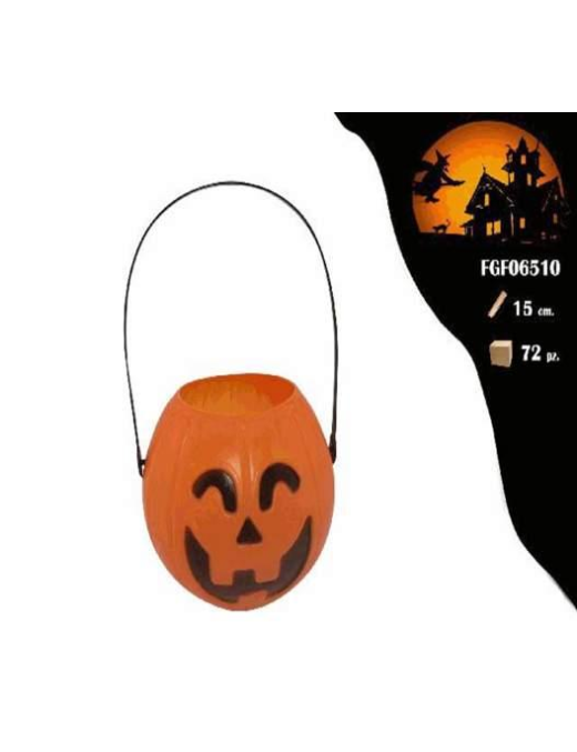 ORANGE PLASTIC PUMPKIN 15cm