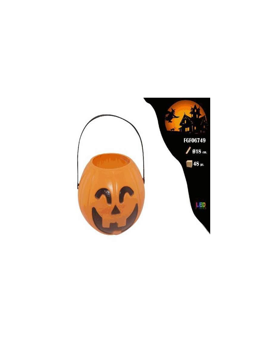 PLASTIC PUMPKIN WITH LIGHT 18x15cm
