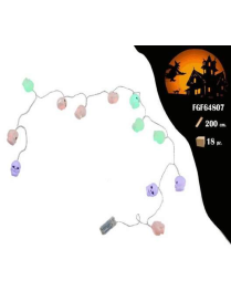 FESTONE 12 TESCHI LUMINOSI 200cm