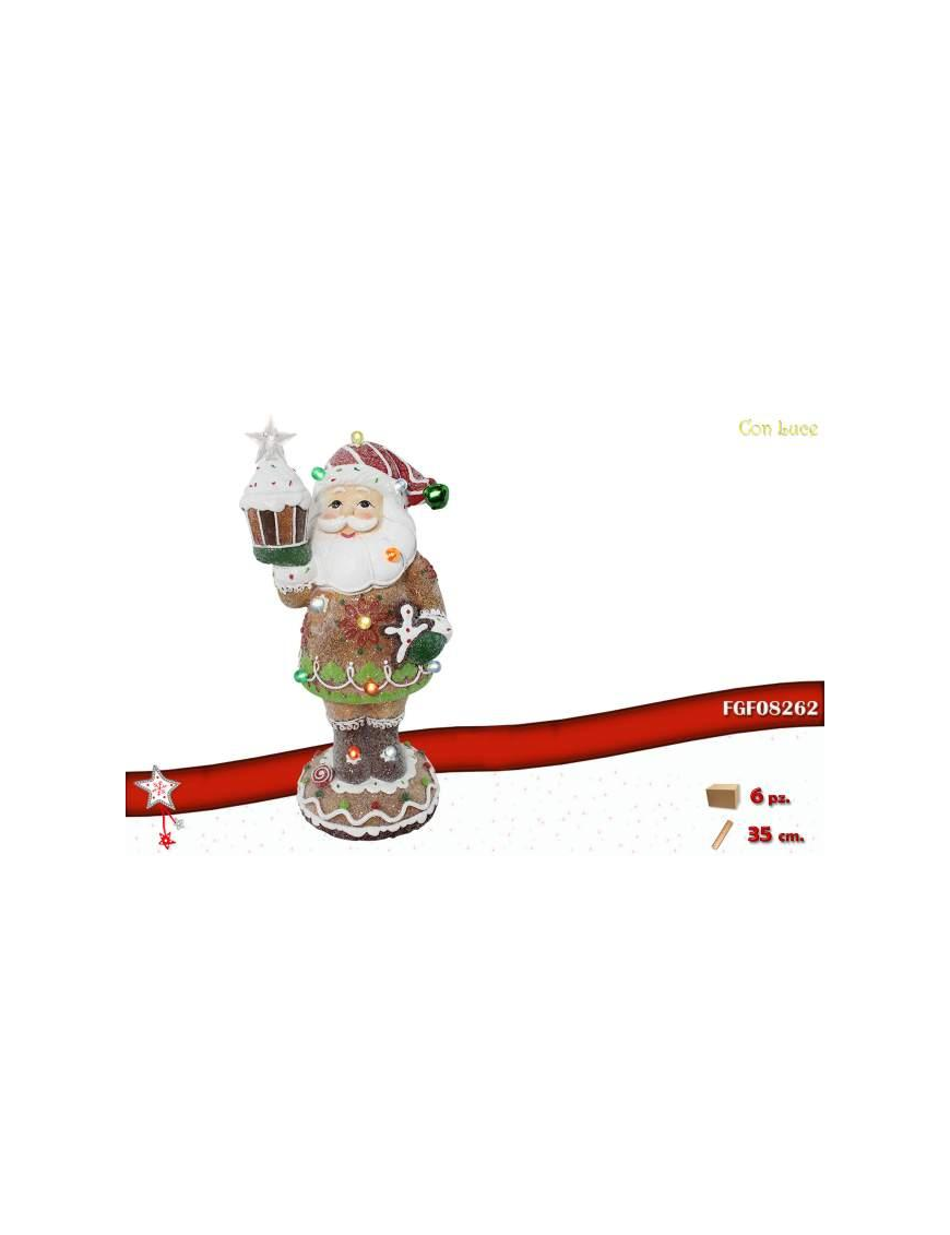 L.RESINA C/LED BABBO NATALE 35cm  $$