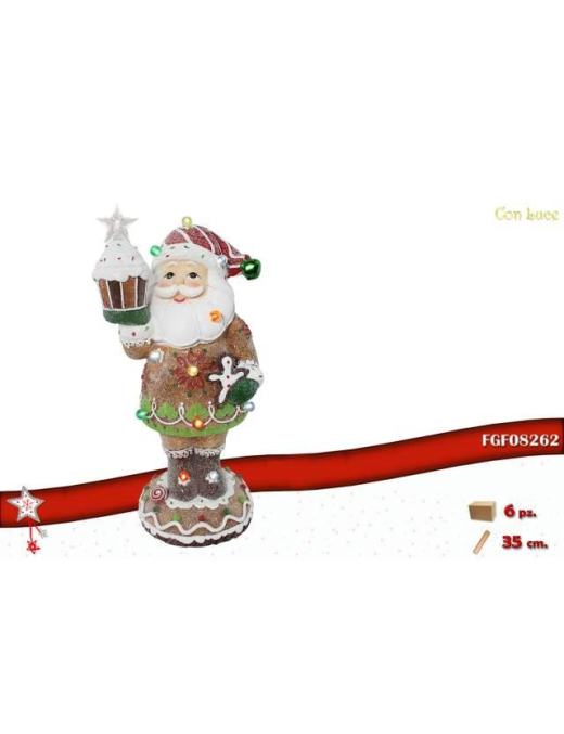 L.RESINA C/LED BABBO NATALE 35cm  $$