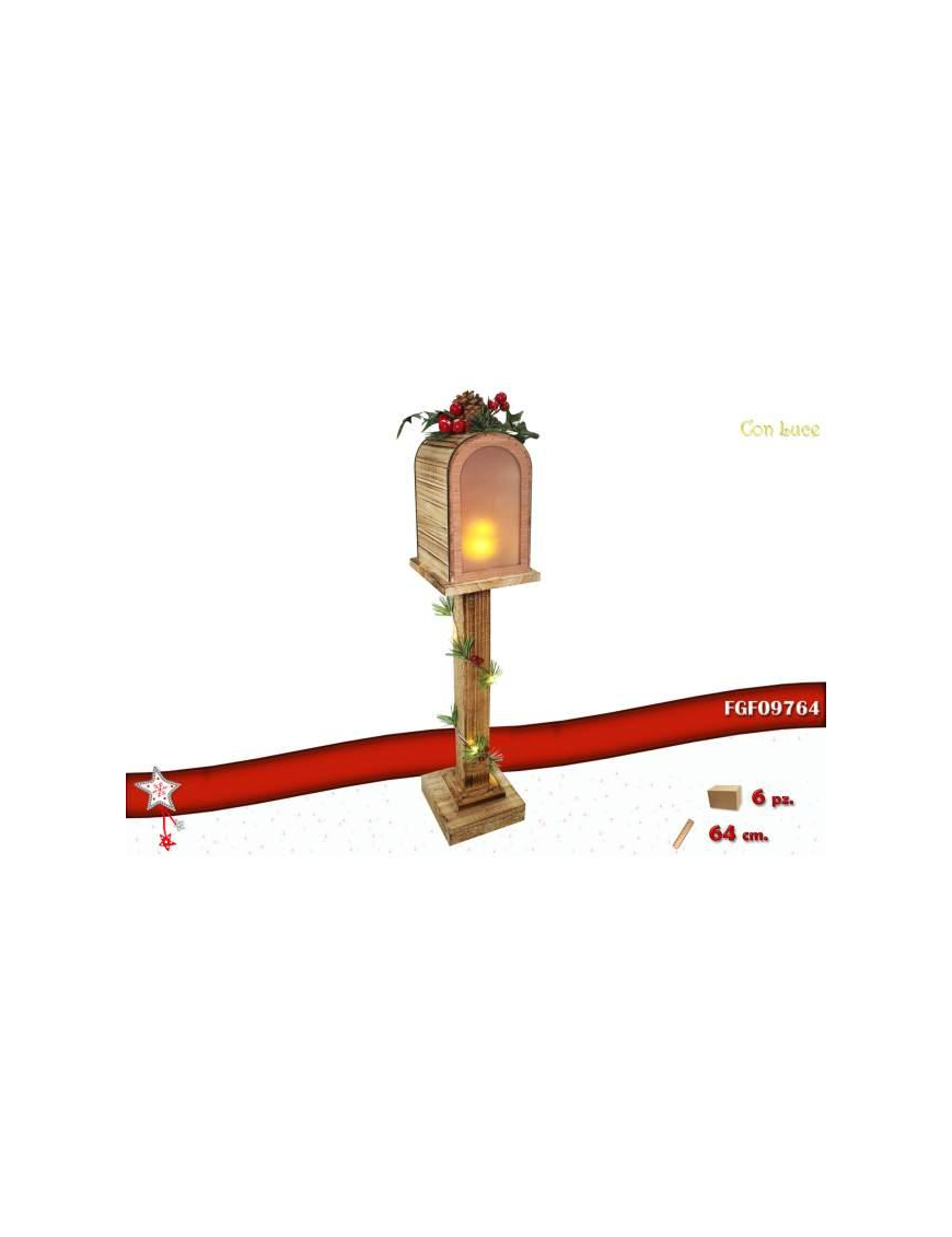 LAMPIONE LEGNO MARRONE 64cm 09764 $$