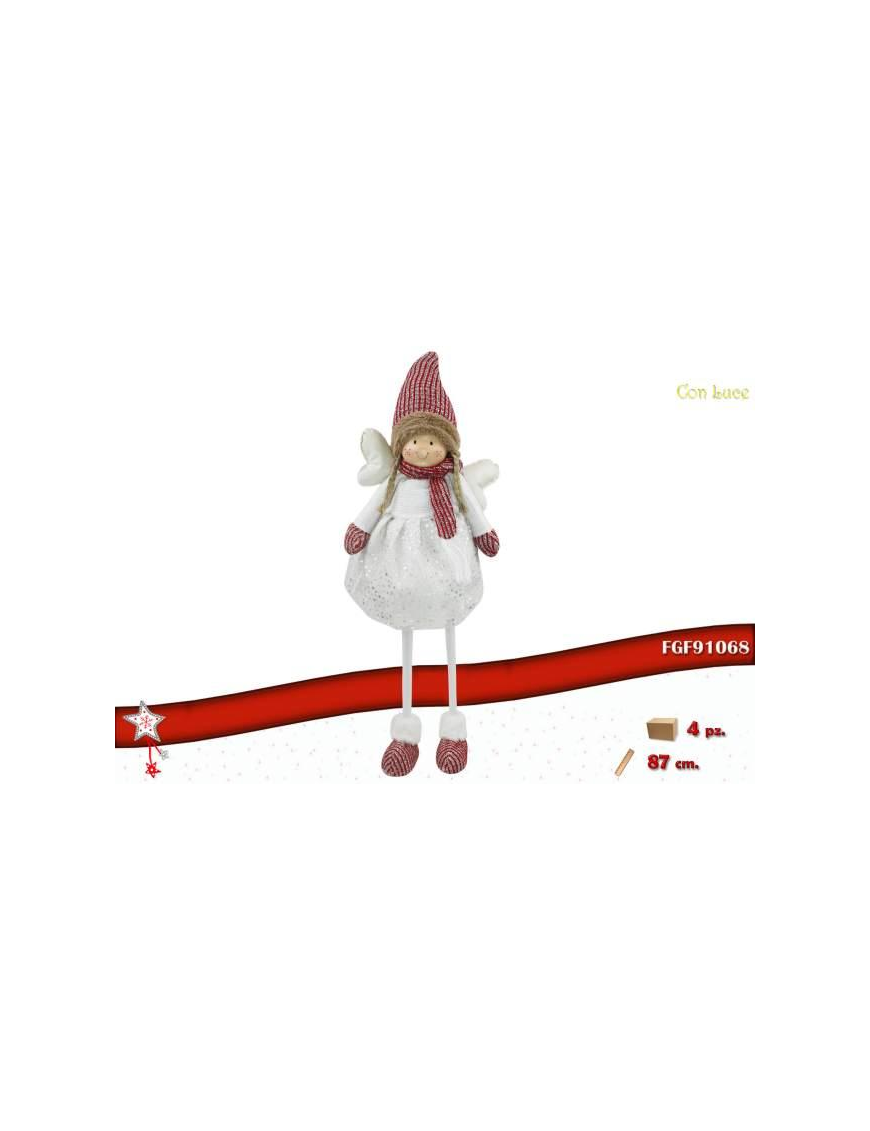L.TESSUTO LED BIANCO/ROSSO FATINA 87cm$$