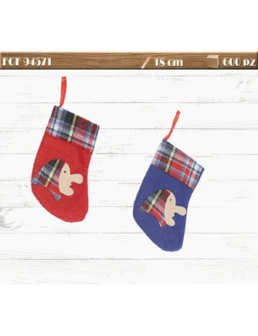 CALZA TESSUTO 15 CENTIMETRI CON BEFANA