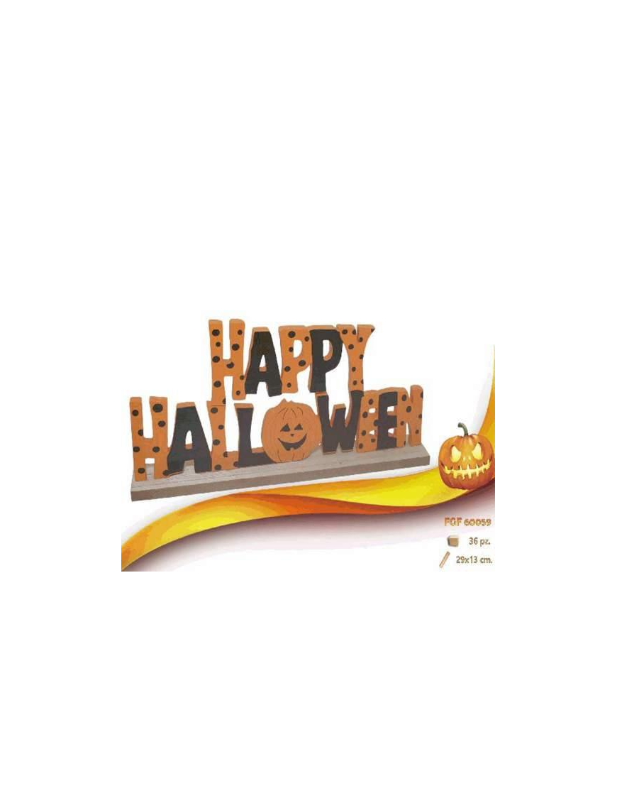 WOODEN HALLOWEEN WRITING DECORATION 29x13cm