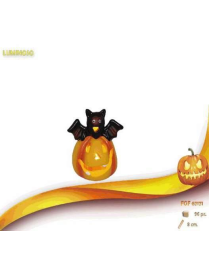 LUMINOUS PUMPKIN WITH BAT 8cm
