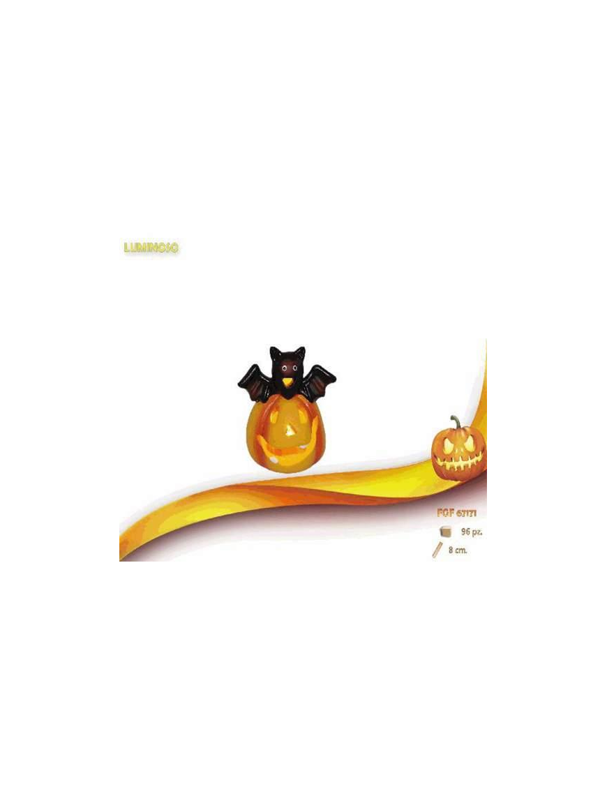 ZUCCA LUMINOSA CON PIPISTRELLO 8cm