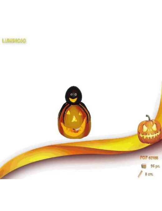 TERRACOTTA ZUCCA LUMINOSA CON RAGNO 8cm