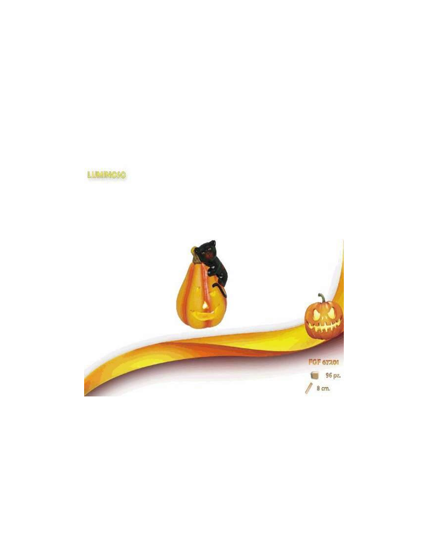 ZUCCA LUMINOSA CON GATTO 8cm