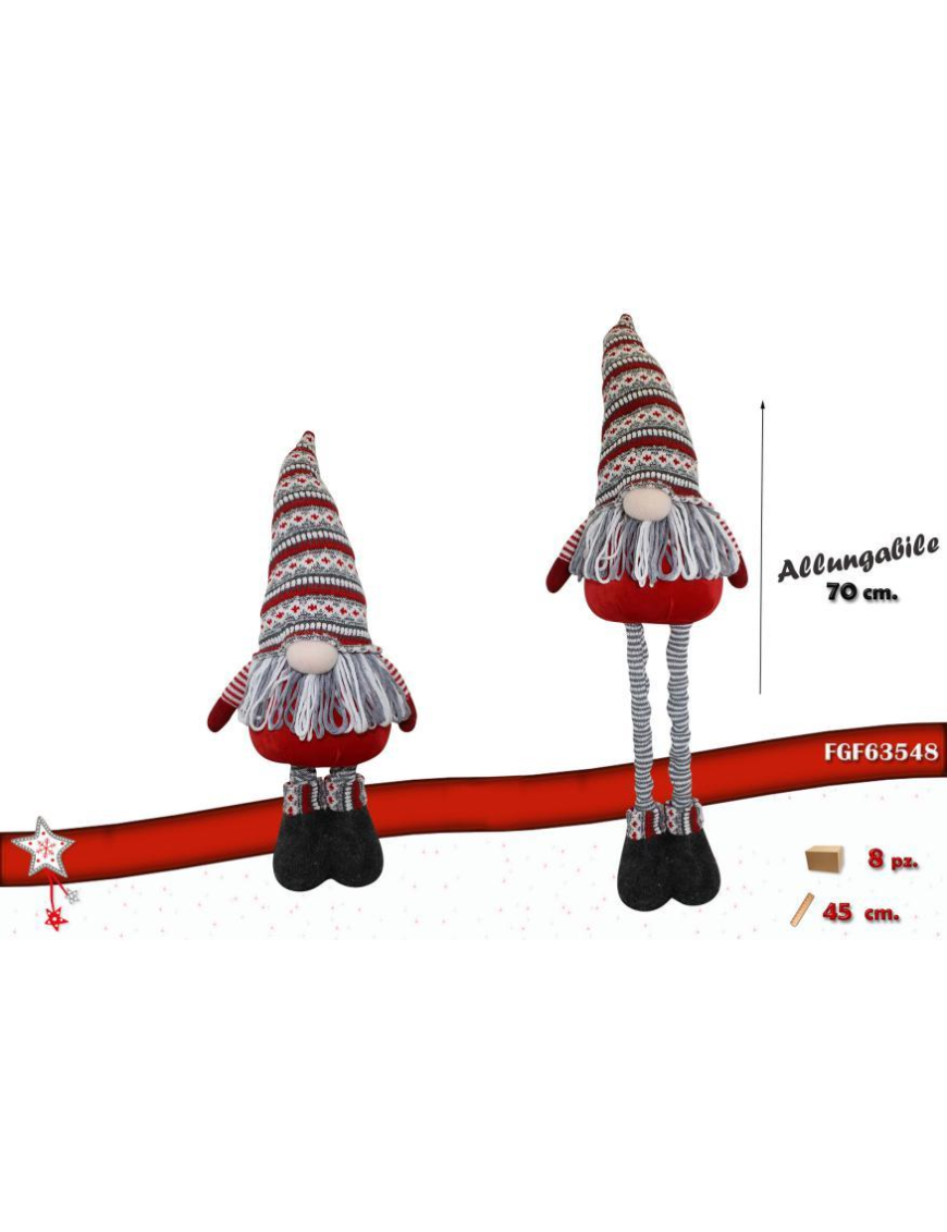 GNOMO ROSSO/GRIGIO 70 CENTIMETRI