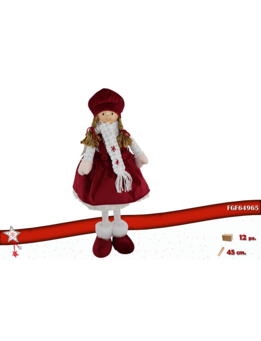 RED/WHITE DOLL 45 CENTIMETERS