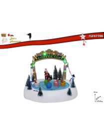 VILLAGGIO CON MOVIMENTO+LUCI+MUSICA 27x20x20 CENTIMETRI