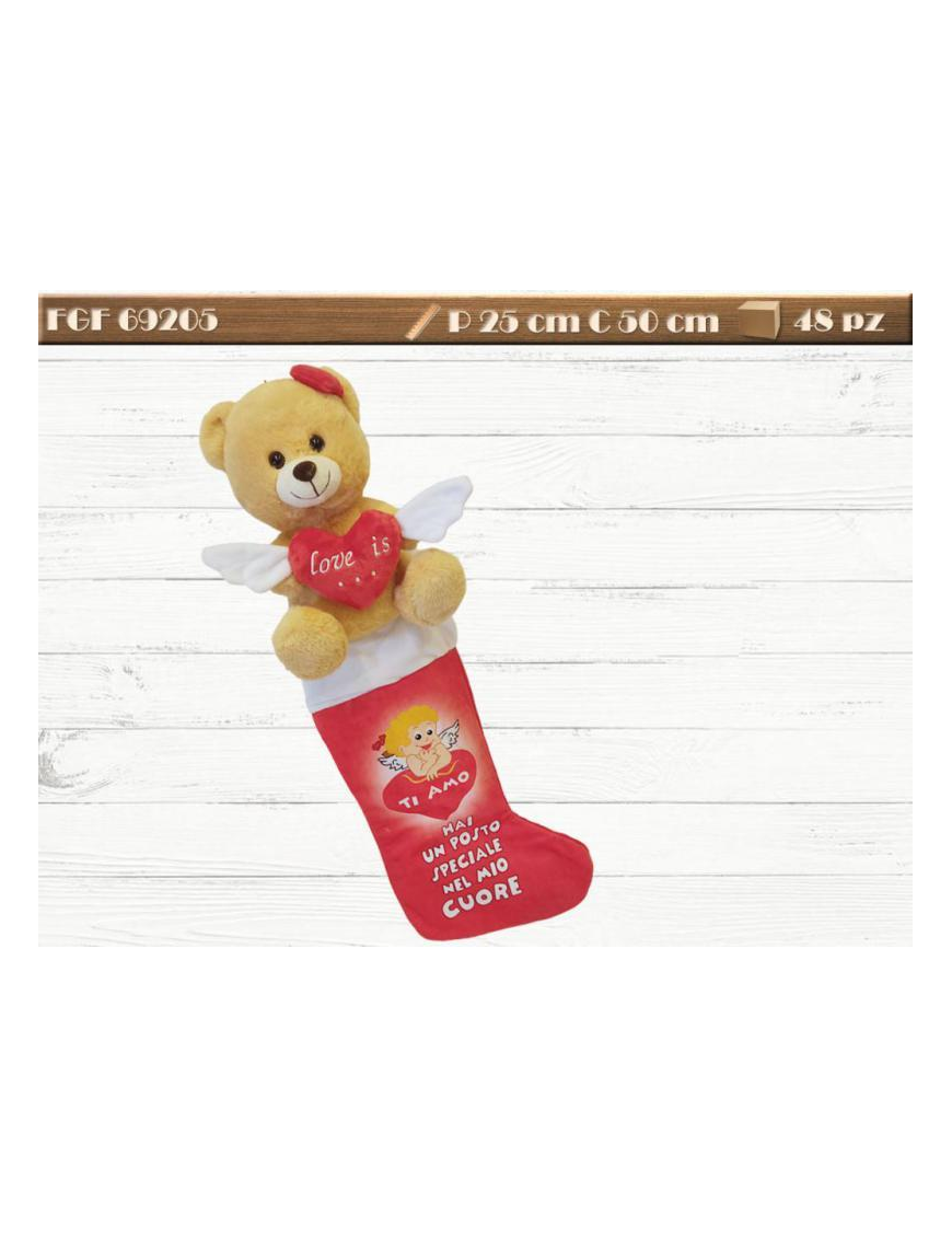 CALZA TESSUTO 50 CENTIMETRI CON PELUCHE