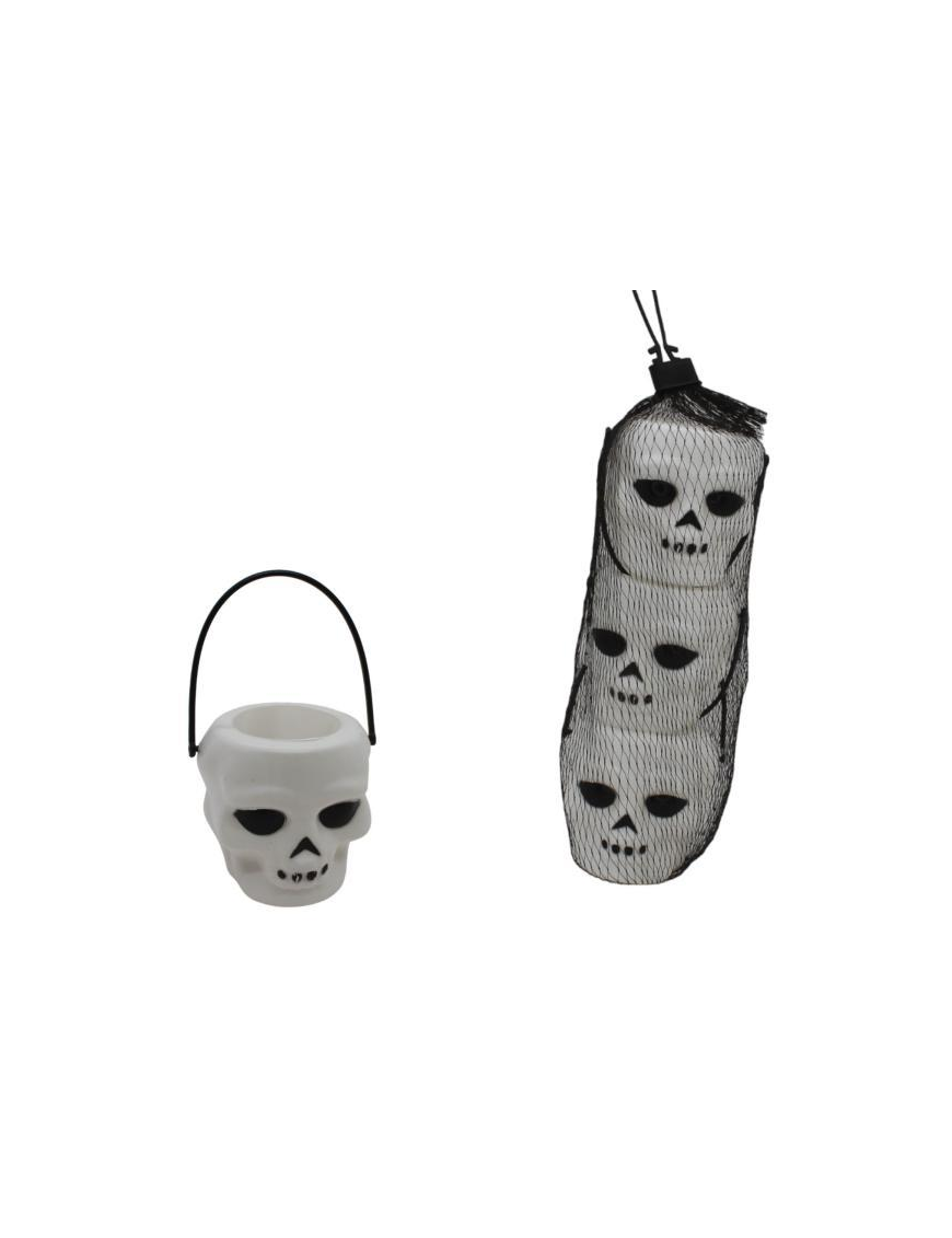 PACK OF SKULL CONTAINERS 3 PIECES 5cm