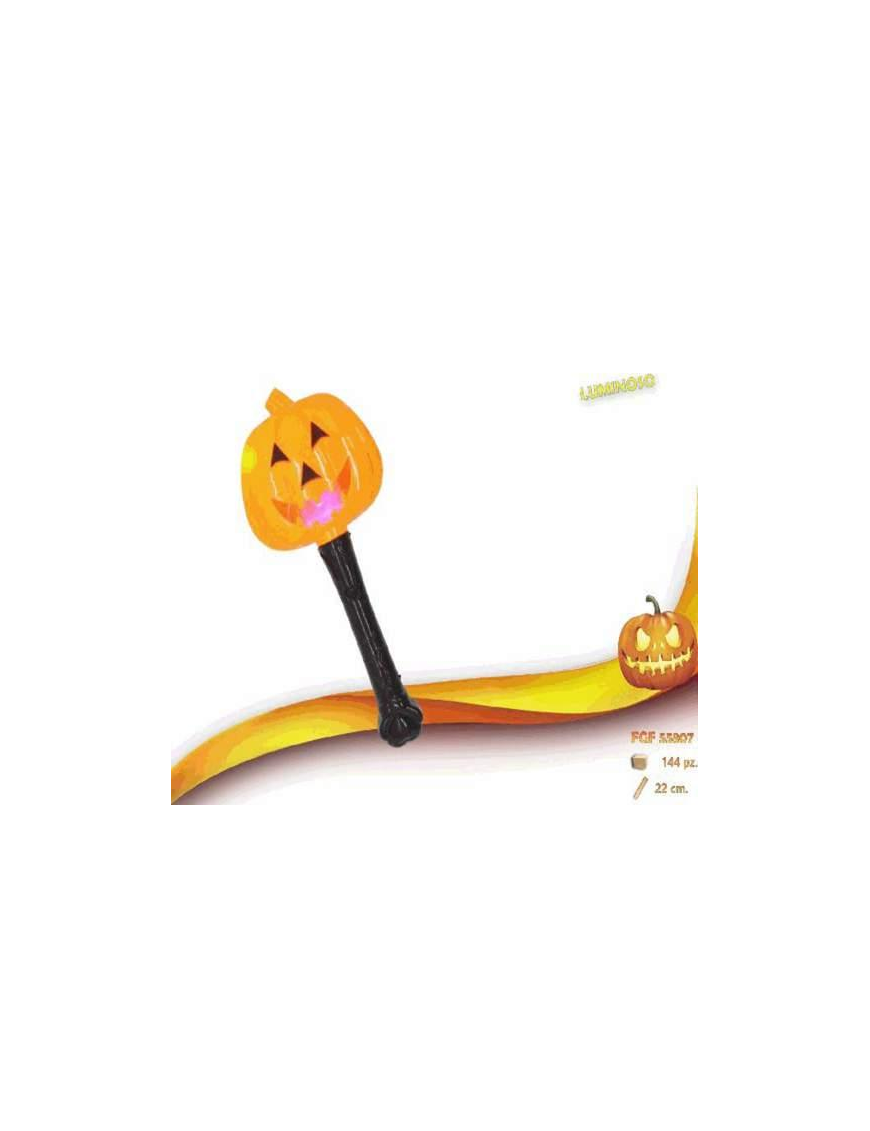 PUMPKIN WAND WITH LIGHT 22cm